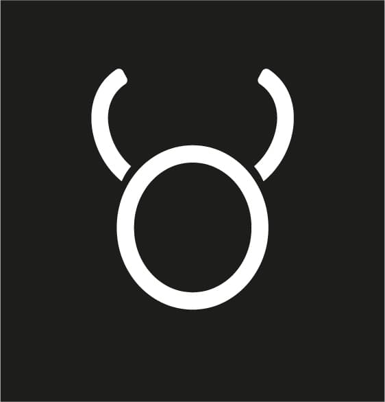 The sign of the Rebro restaurant: horns and a ring on a dark background