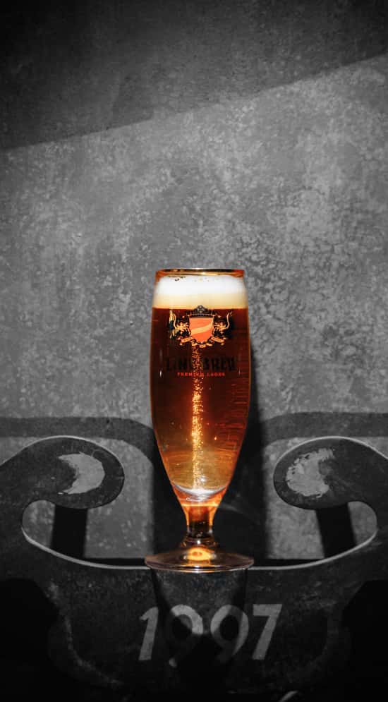 A glass of beer on a dark background: a shoot for Line Brew Reserve