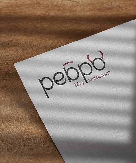 Rebro logo on a paper menu, mockup