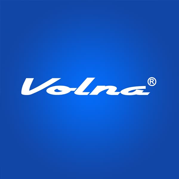 Volna logo on a blue background